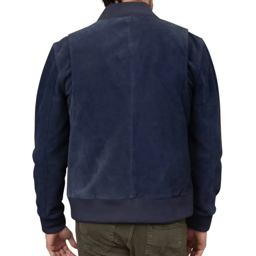 Bagatelle Sz S Olive Green Men’s Suede Bomber Jacket - Picture 3 of 13